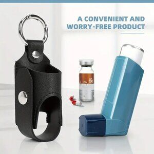 NEW Inhaler Black Holder Key Ring COPD Asthma